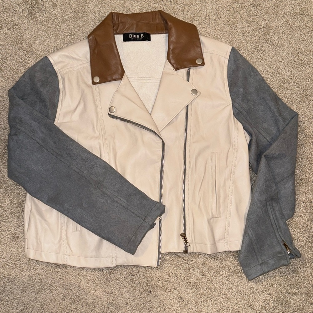 Blue B Collection Suede/Leather Crop Jacket